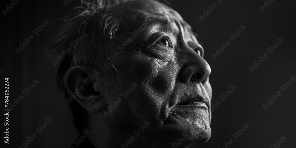 Portrait of an older man in monochrome. Suitable for various projects