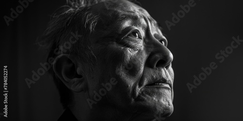 Portrait of an older man in monochrome. Suitable for various projects
