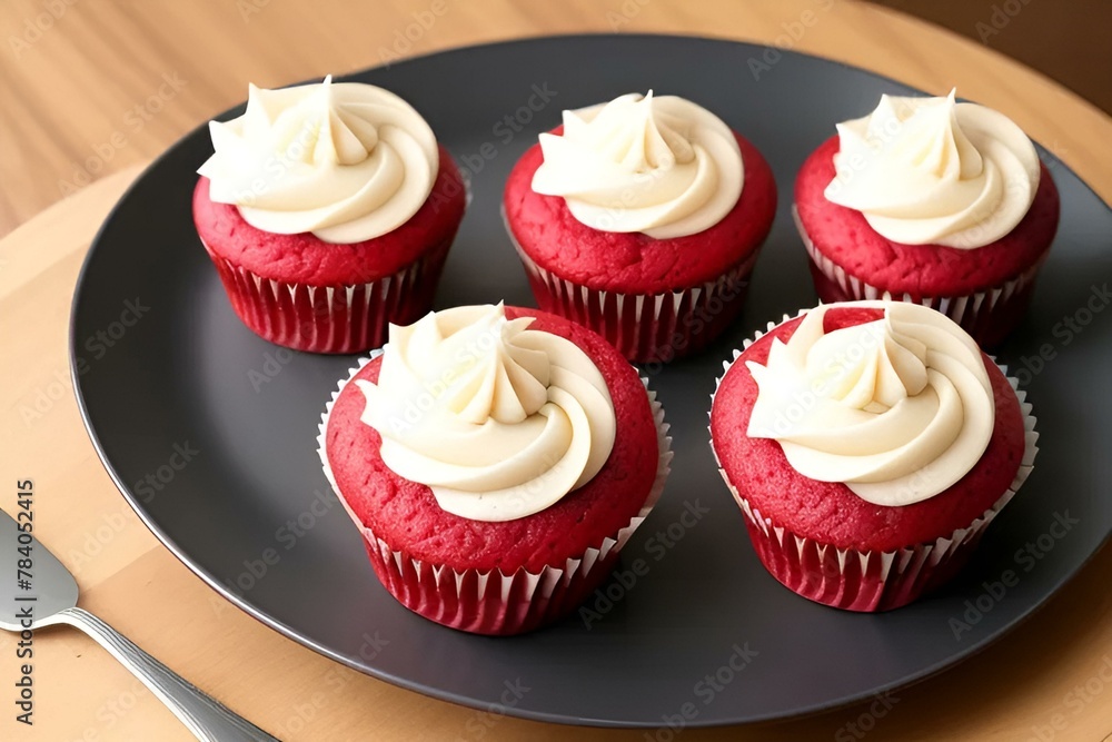 red velvet cupcakes on a plate