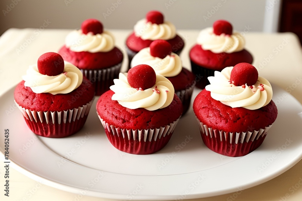 red velvet cupcakes on a plate