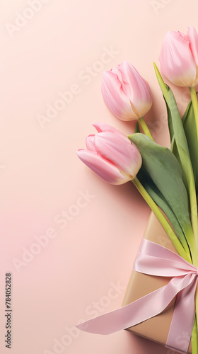 Tulips and gift box