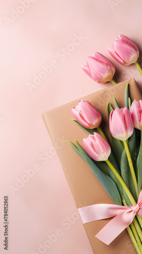 Tulips and gift box