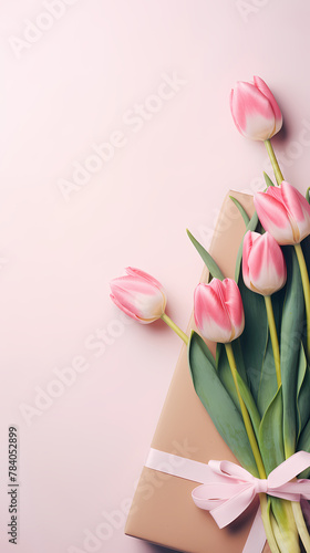Tulips and gift box