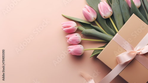 Tulips and gift box