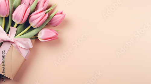 Tulips and gift box