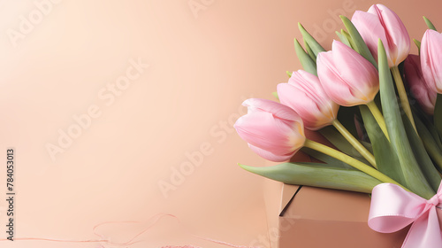 Tulips and gift box