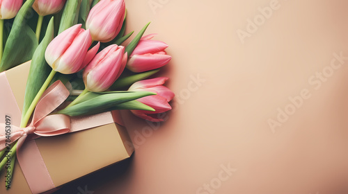Tulips and gift box