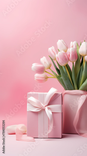 Tulips and gift box