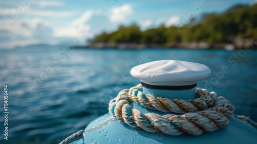 A close up of a rope tied to the top of something, AI photo