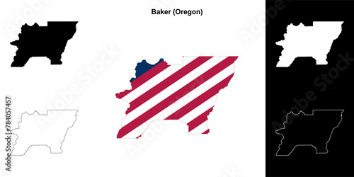 Baker County (Oregon) outline map set