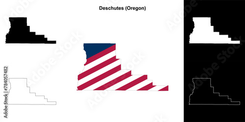 Deschutes County (Oregon) outline map set photo