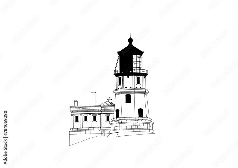 vectored outline split rock lighthouse