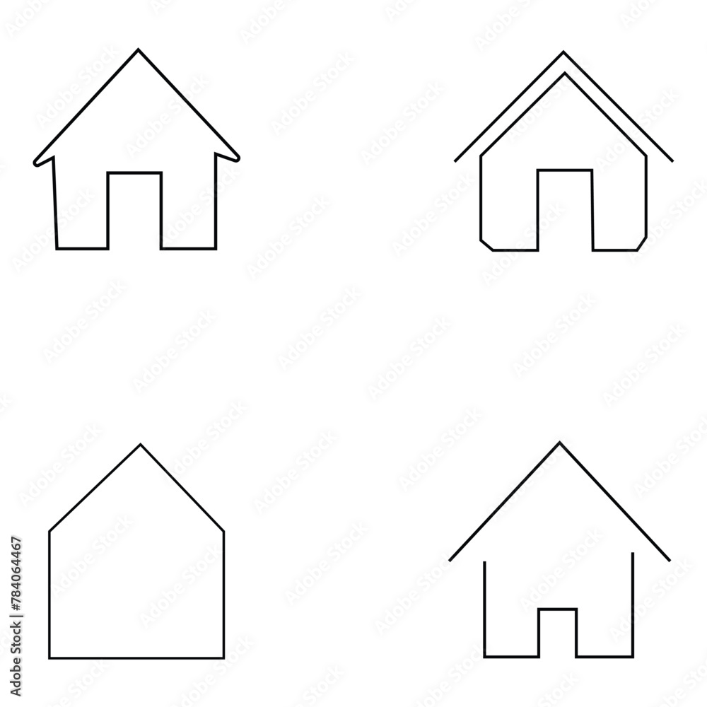 House line icon, outline vector sign, linear style pictogram isolated on white. Countryside home, rancho symbol, logo illustration. Vector illustration. Eps file 267. House line icon, outline vector sign, linear style pictogram isolated on white. Countryside home, rancho symbol, logo illustration. Vector illustration. Eps file 267.