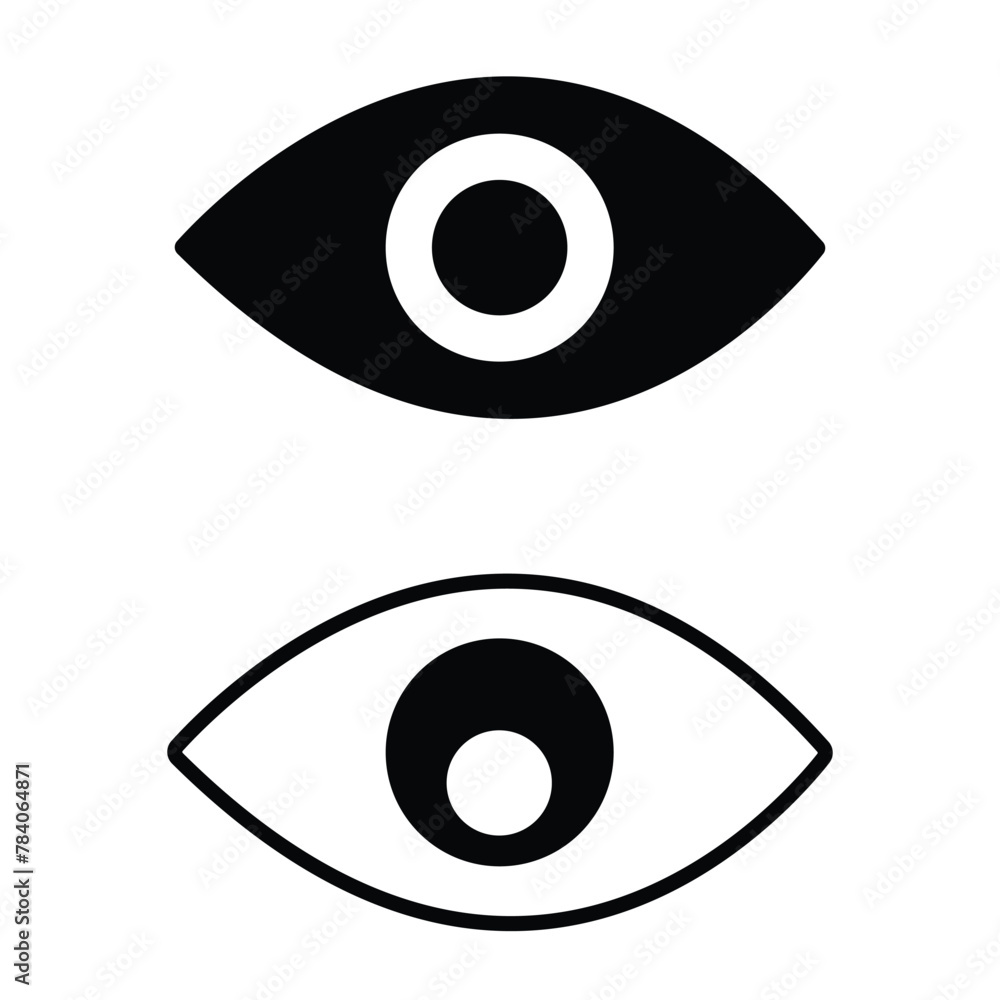 Eye icon set. Eyesight symbol. Retina scan eye icons. Simple eyes collection. Eye silhouette - stock vector. Vector illustration. Eps file 286. Eye icon set. Eyesight symbol. Retina scan eye icons. Simple eyes collection. Eye silhouette - stock vector. Vector illustration. Eps file 286.