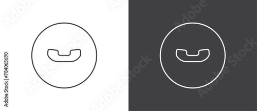 Button icon to pick up the phone, video call icon, Simple line icon set of buttons template for mobile phone online app, ui. Internet talk, vector illustration in black and white background.