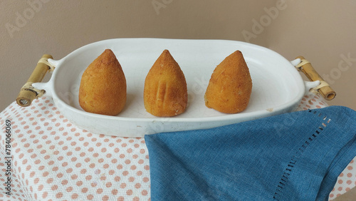 Delicious coxinhas on the table