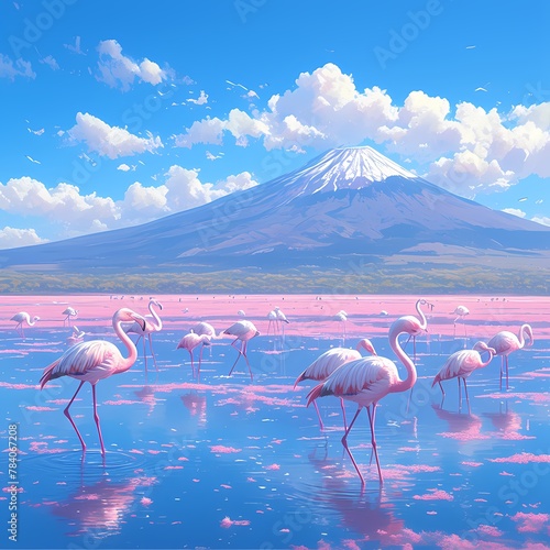 Embrace the Calm: A Sunlit Lake Nakuru with a Glorious Flamingo Flock