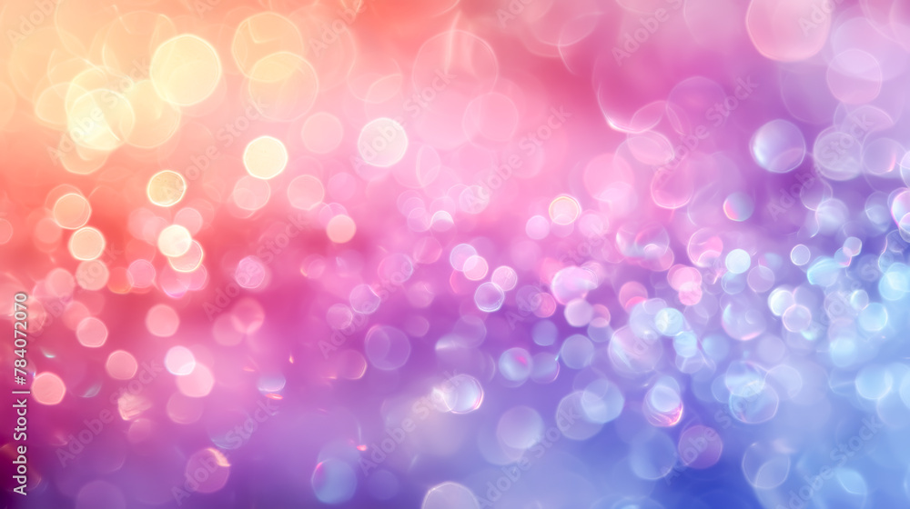 Abstract blur bokeh banner background, Rainbow colors, pale pink bokeh background