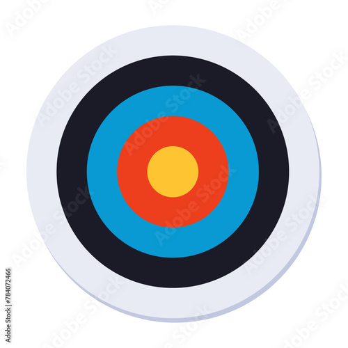 Archery Target - Flat Vector Illustration, Minimalist Style