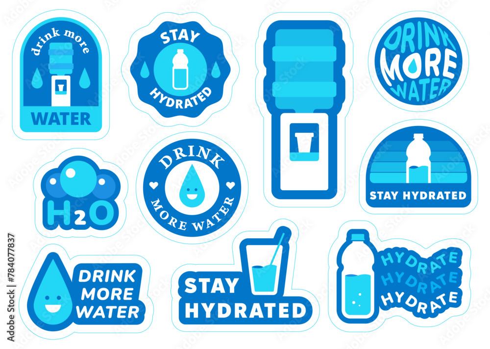 Photography Water, hydrated stickers set