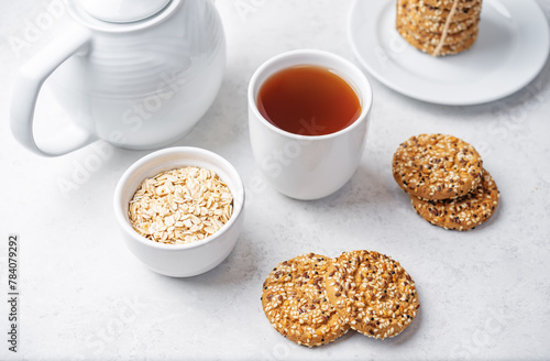 Sesame Chia flax seeds oatmeal cookies