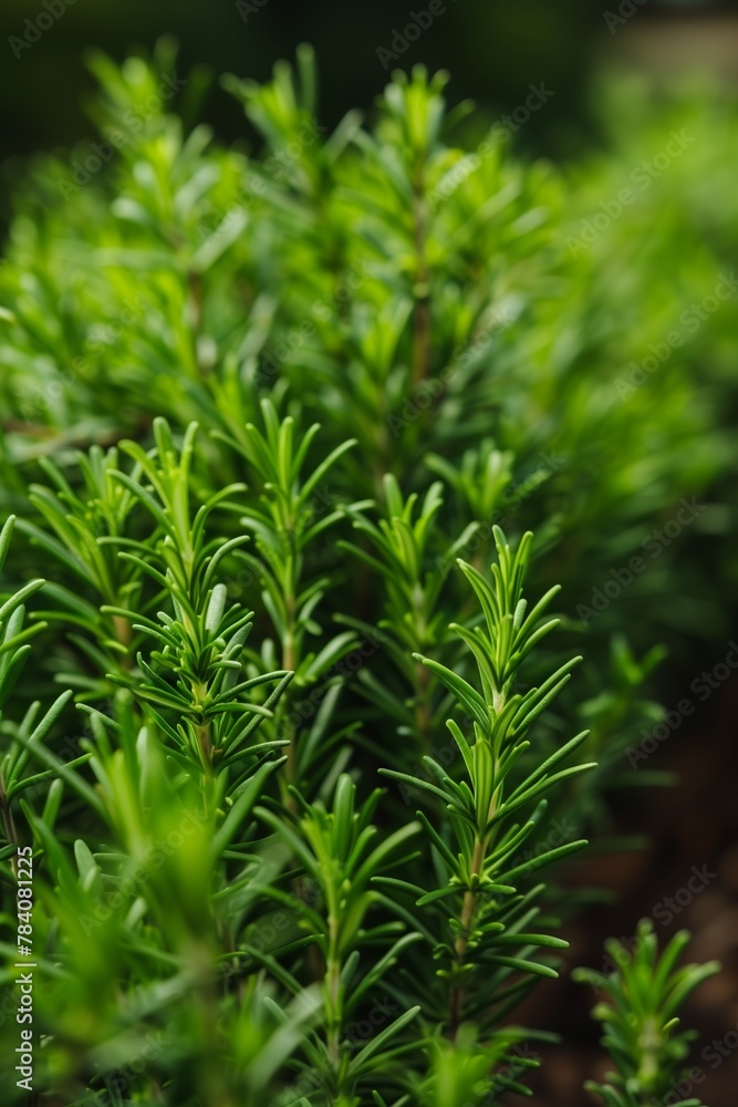 A realistic close-up of rosemary herb, bathed in natural light, suitable for culinary, gardening, and botanical presentations. A realistic close-up of rosemary herb, bathed in natural light, suitable for culinary, gardening, and botanical presentations.