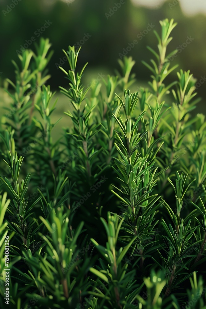 A realistic close-up of rosemary herb, bathed in natural light, suitable for culinary, gardening, and botanical presentations. A realistic close-up of rosemary herb, bathed in natural light, suitable for culinary, gardening, and botanical presentations.
