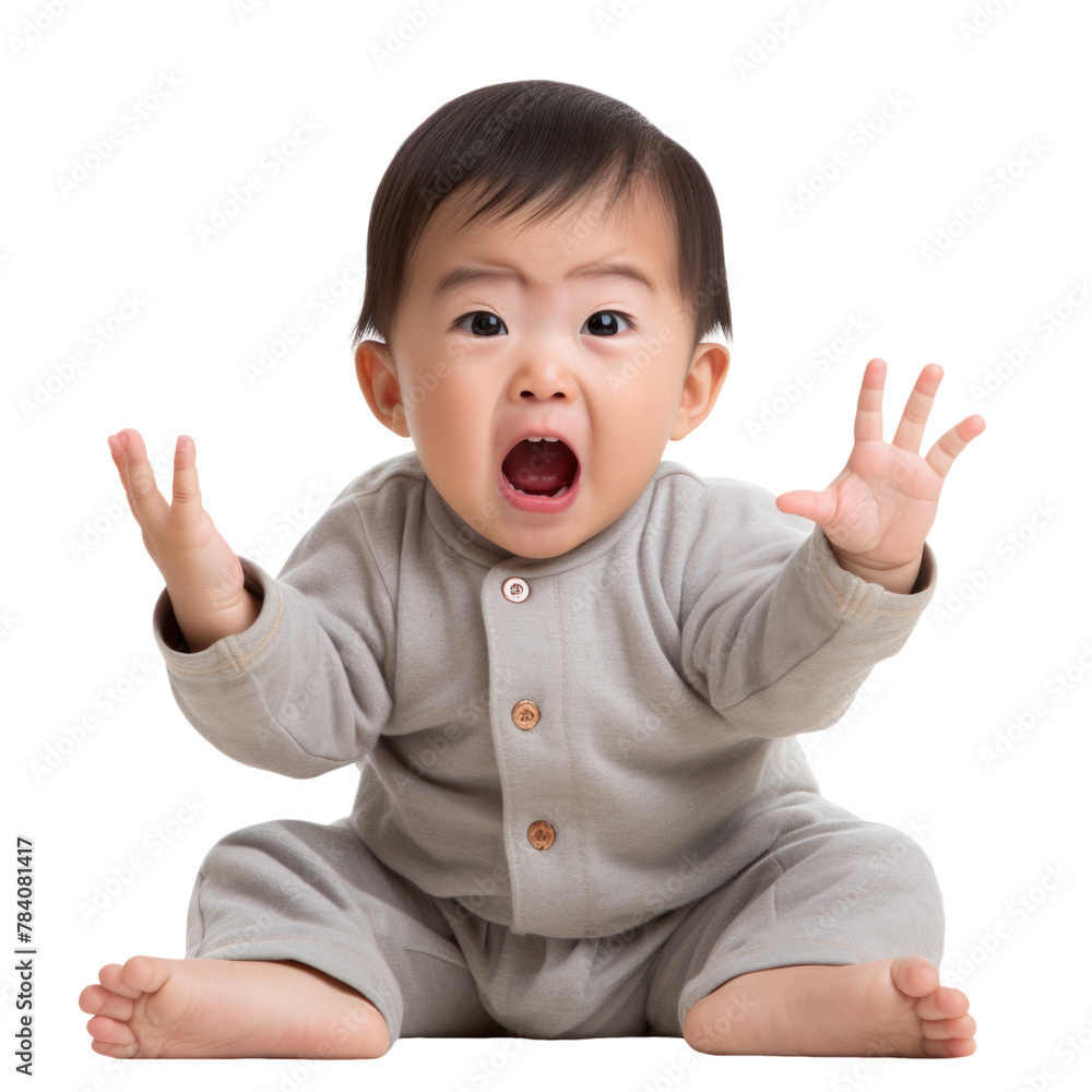 Cute baby has funny emotion and gesture transparent background Cute baby has funny emotion and gesture transparent background