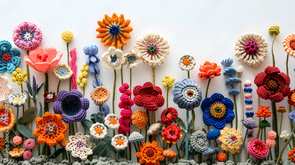 Crocheted Wildflowers Composition