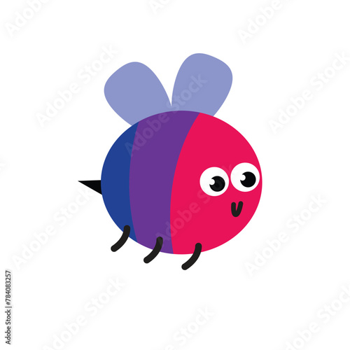 bisexual bee isolated on white background