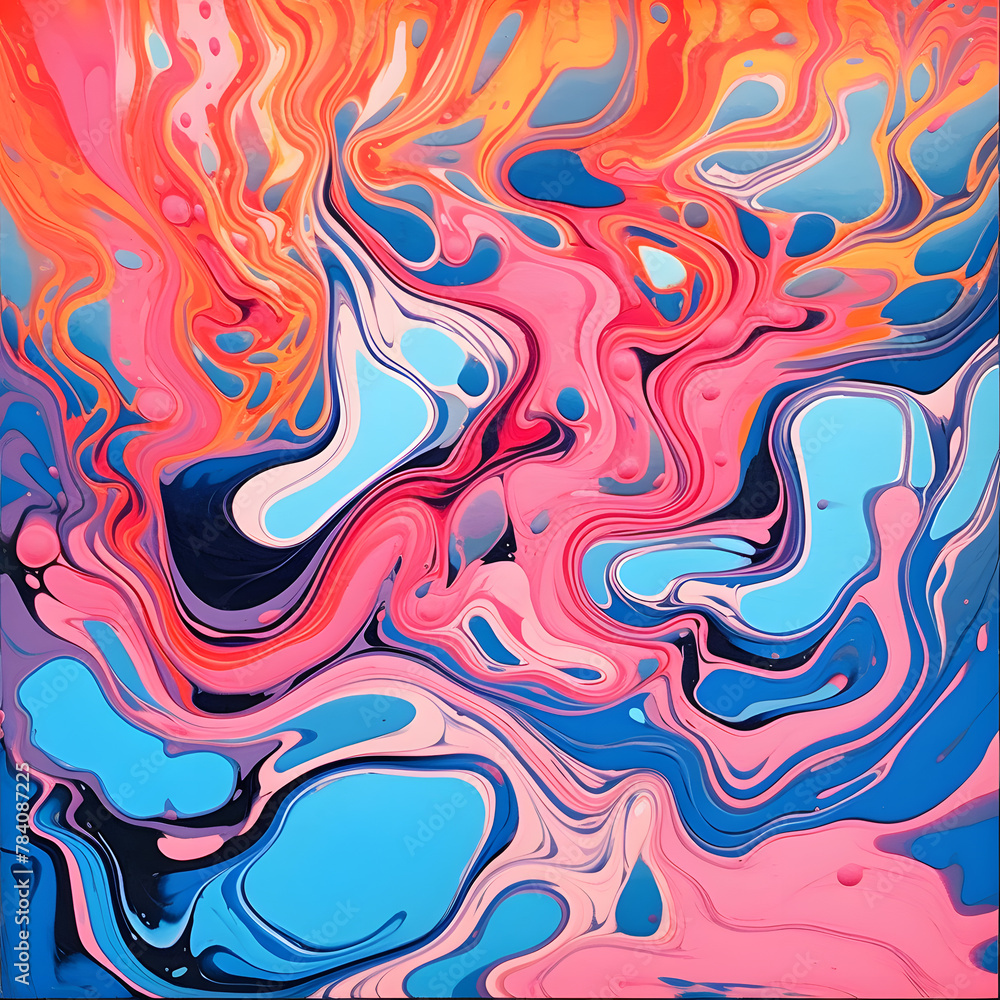 Abstract Expressionism Artwork with Fluid Flow Design Abstract Expressionism Artwork with Fluid Flow Design