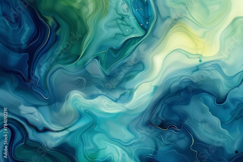 abstract blue and green watercolor fluid texture background for banner design digital ilustration