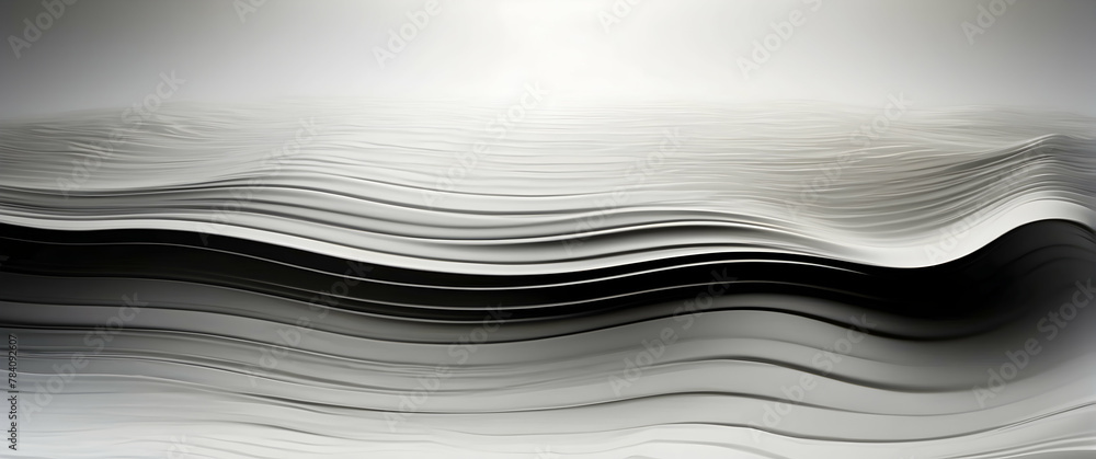 An artistic depiction of graceful monochromatic waves conveying motion and fluidity in a dynamic composition An artistic depiction of graceful monochromatic waves conveying motion and fluidity in a dynamic composition