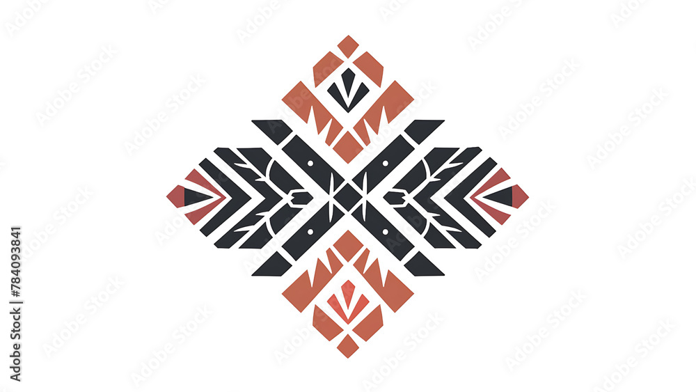 Obraz premium Tribal Traditions: Geometric Logo Design Reflecting Cultural Diversity, PNG Format with Transparent Background