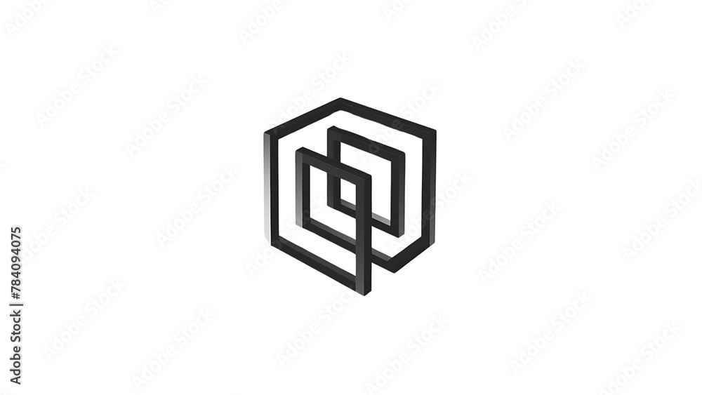 Translucent Geometry: 3D Logo Offering Transparency, Ideal for Business Branding, Vector Artwork, PNG Format