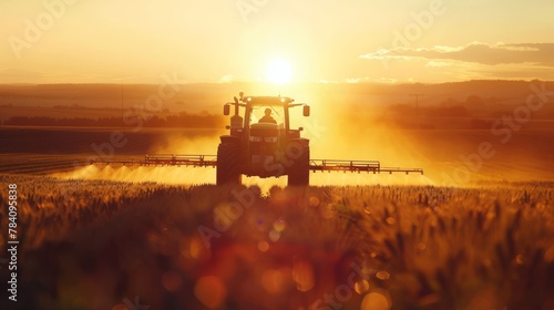 irrigation tractor driving spraying or harvesting