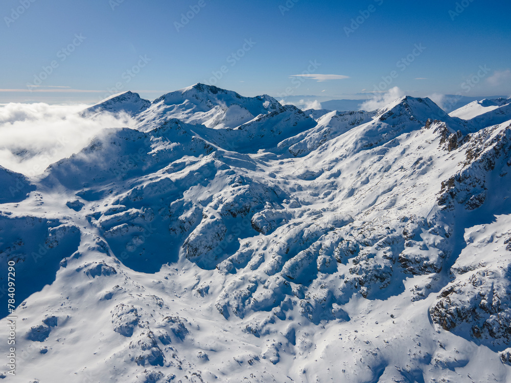 Winter view of Pirin Mountain near Polezhan and Bezbog Peaks, Bulgaria Winter view of Pirin Mountain near Polezhan and Bezbog Peaks, Bulgaria
