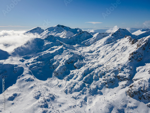 Winter view of Pirin Mountain near Polezhan and Bezbog Peaks, Bulgaria © Stoyan Haytov