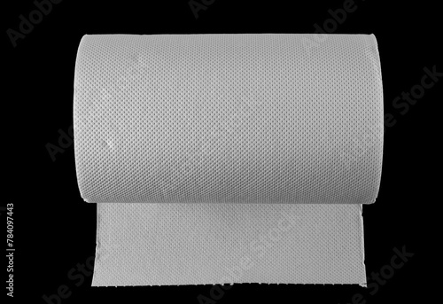 Roll of paper kitchen towels isolated on black  © dule964