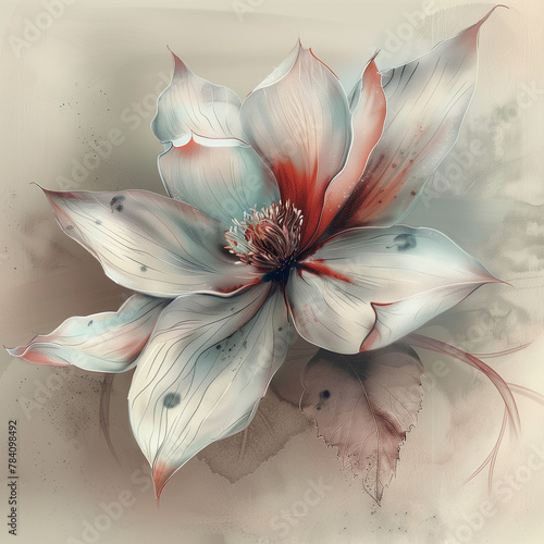 white and red flower
