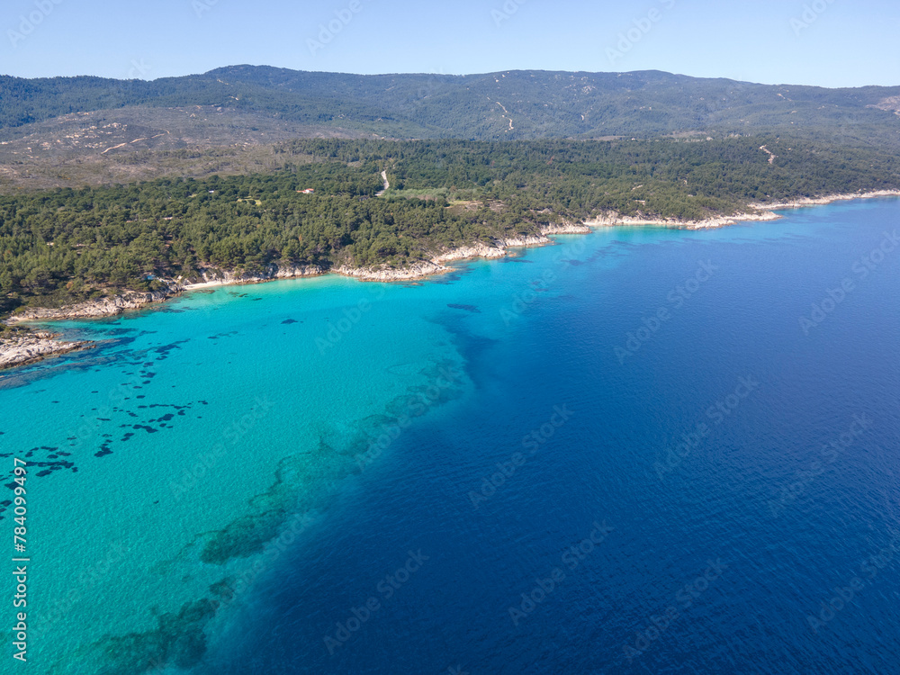 Sithonia coastline near Orange Beach, Chalkidiki, Greece