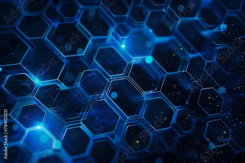 futuristic blue hexagonal technology pattern abstract digital background illustration