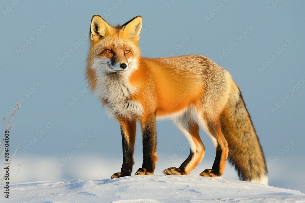 a very cute and pretty red fox standing on top of some snow a very cute and pretty red fox standing on top of some snow