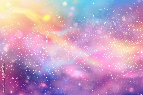 holographic glittering background with gradient colors and fairy sparkles digital ilustration