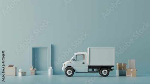 A minimalist approach to delivery service in a 3d render AI generated illustration