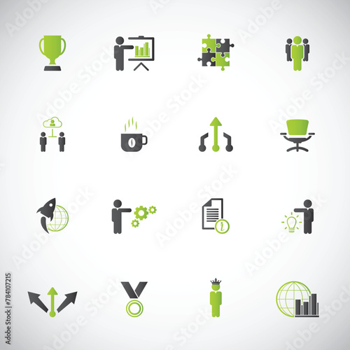 Universal business management and human resources icon set. Universal icons for web and mobile. Vector.	