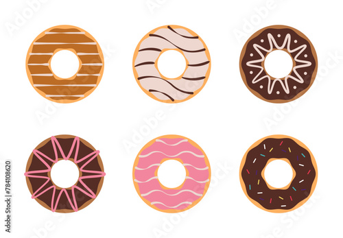 Gourmet Artisan Donut Set - Flat Vector Illustration  photo