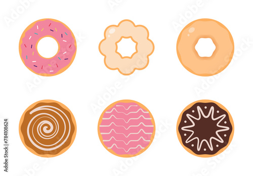 Gourmet Artisan Donut Set - Flat Vector Illustration 