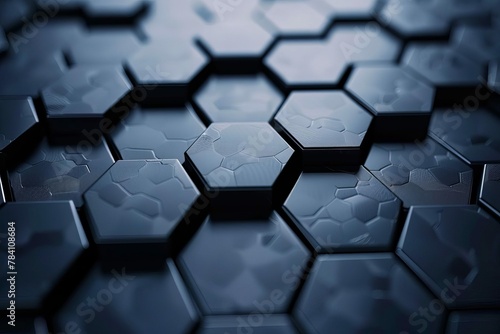 mysterious dark hexagonal grid pattern background abstract 3d illustration