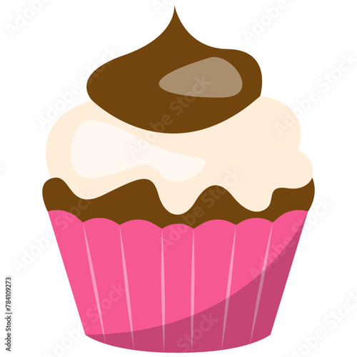 chocolate cupcake icon illustration